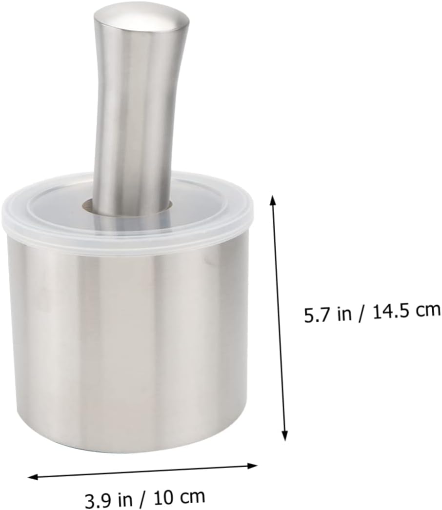 Stainless Steel Garlic Press with Lid Sturdy Garlic Pounder for Easy Mashing Kitchen Tool for Cooking and Food Preparation