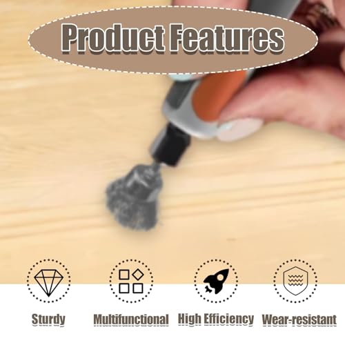Image of 75Pcs Wire Brushes Set Steel Wire Brush Polishing Wheels Full kit 1 /8 inch Shank Accessories for Rotary Tools