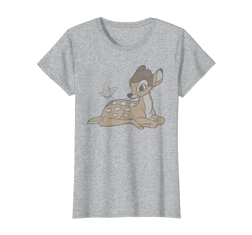 Image of Disney Classics Bambi Butterfly T-Shirt, Women, Heather Grey, Medium