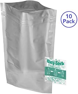 10 - Mylar Zipper 5 Gallon Bags (20x30) and 10-2000cc Oxygen Absorbers