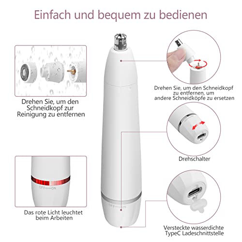 Foto von Damen Rasierer 5 in 1 Bikini Trimmer Gesichtshaarentferner für Frauen Elektrischer Rasierer für Gesicht Augenbraue Lippe Nase Beine Unterarm Bikini Tragbare wasserdichte schmerzlose mit USB-Aufladun