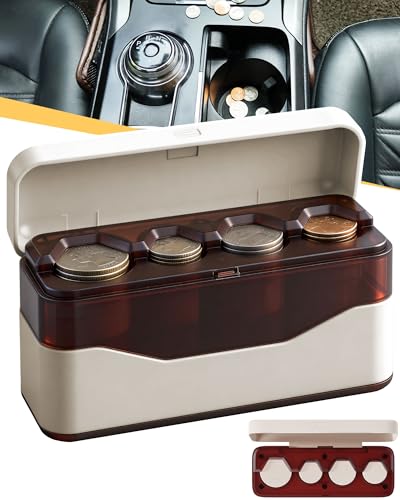 Larger Capacity Coin Holder for Car, Compact Portable Change Coin Organizer