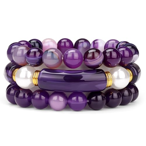 Tube Bangle Bracelets for Women Men 10MM Natural Crystal Healing Bracelet Inspirational Gifts for Women Men