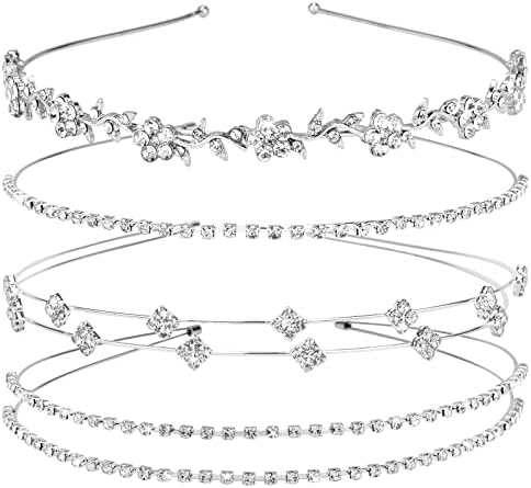 Jaciya Silver Headbands Rhinestone Bridal Headpieces Wedding Accessories