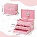 efubaby Musical Jewelry Box for Girls 8.07 x 5.12 x 6.14 with 3 Pullout Drawers Spinning Ballerina & Unicorn Jewelry Set, Music Boxes for Birthday Valentine Christmas Gift Waltz of Flowers Tune