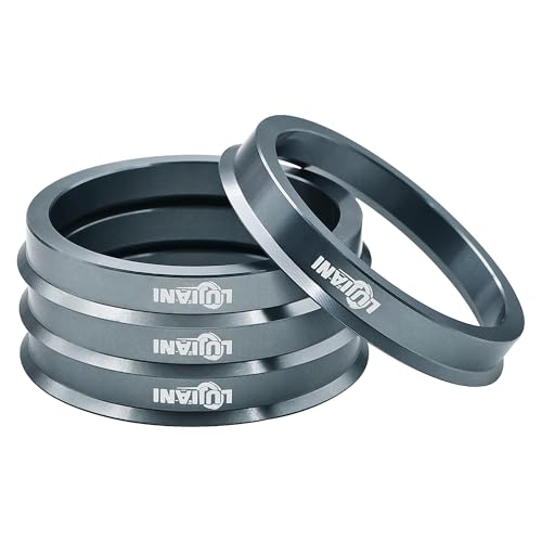 LUJIANI 4 Pack Universal Car Hub Centric Ring, 57.1 mm ID to 66.6 mm OD Centerbore, Aluminum Alloy Wheels Center Shaft Shock Absorbing Hubrings, Hub Adapter Rings Compatible with Most Vehicles