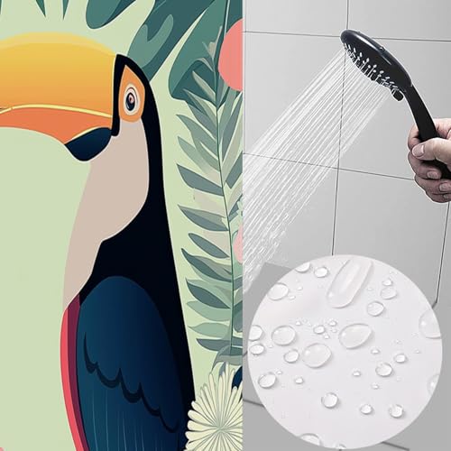 Rideau de douche 150 x 180 cm tropical oiseau imperméable - 4