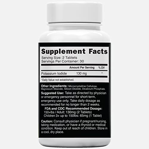 Potassium Iodide Radiation Tablets 130 Mg (5 Pack) - (300 Tablets) Exp 10/2032 - Ki Pills Potassium Iodine Tablets For Radiation - Potassium Iodine Pills Yodo Naciente, Anti Nuclear Fallout Pills #TOP1