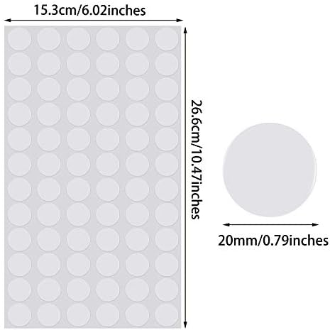 ADXCO 216 Pieces Transparent Putty Traceless Removable Double-Sided Adhesive Round Putty Multipurpose Tape Nano Gel Mat for Wood, Glass, Ceramic, Metal, Plastic, Diameter 20 mm,Green,White