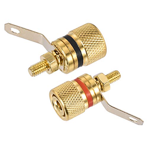 uxcell 2 Pack Banana Jack 4mm con Acabado Dorado miniatura 1