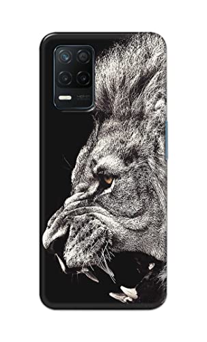 Image of Roaring Lion Hard Back Case Cover for Realme 8 5G / Realme Narzo 30 5G / Realme 8S 5G / Realme V13 5G Back Cover -(J5) VNS2225