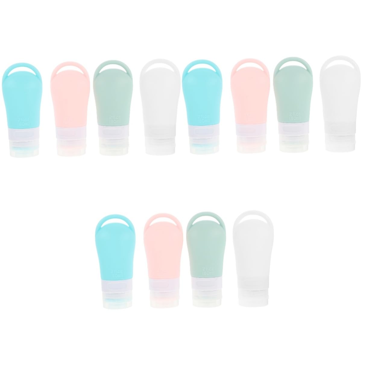 FOMIYES 12piezas Botellas De Silicona Reutilizables Para Viaje De Contenedores De Cosméticos Portátiles Diseño Prueba De Fugas Para Viajes Cortos y Almacenamiento De Líquidos