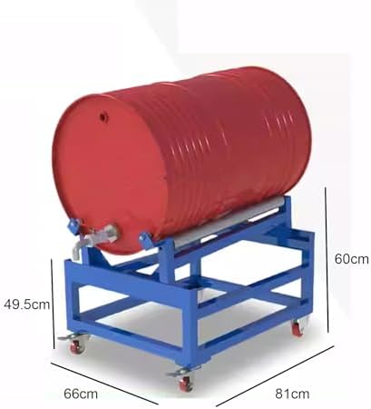 Heavy Duty Drum Cradle with Wheels - Steel Dispensing Stand for Workshops & Garages, Durable Drum Handling Solution for Easy Transport & Storage