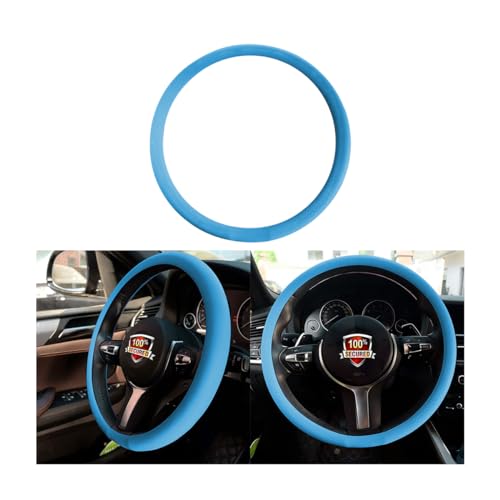 Steering Wheel Cover Auto Car Silicone Great Grip Anti-Slip Steering Cover for Diameter 36-38cm/13-15inch (Sky Blue)
