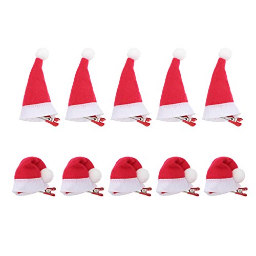 Haarspange Weihnachtsmütze 31 Lurrose 10 Stück Mini Weihnachtsmütze Santa Hut Haarspangen...