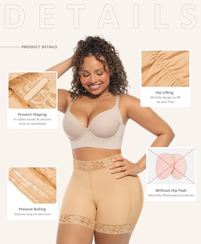 Image of FeelinGirl Butt Lifter Panties Hip Enhancer Shapewear Tummy Control Body Shaper Shorts