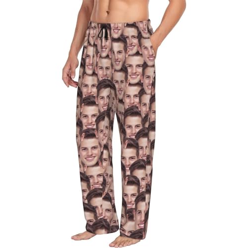 Personalized Custom Pajama Pants With Face Photo For Men - Sleepwear Lounge Bottoms2