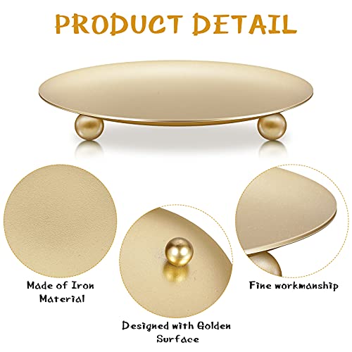 8 Pieces Wedding Candle Holder Candle Plate Metal Pillar Candle Holder 4.5 Inch Candle Holders For Pillar Candles Wedding Dinner Party Decoration (Gold,8 Pieces) #TOP6
