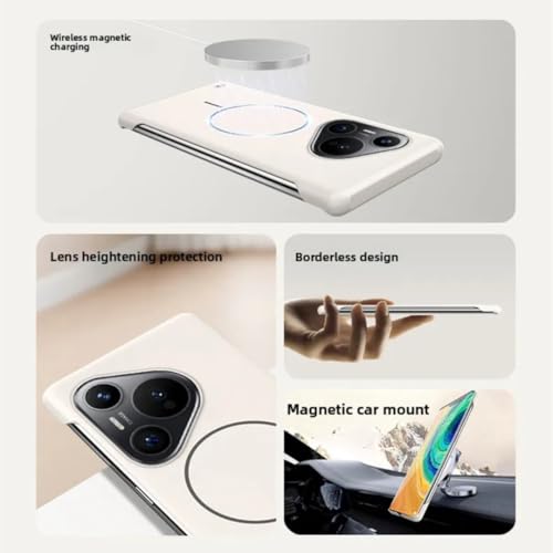 Coque sans cadre Huawei Mate 60 Pro blanche avec support de charge magnétique - 3