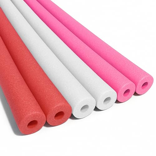 Oodles of Noodles Deluxe Foam Pool Noodles - Pack of 6 - approx. 48 inch x 2.5 inch Hollow Core Foam Tube | Extra Dense, Durable, Buoyant Swim Noodles for Pool, Beach, Crafts, DIY Projects, Insulation
