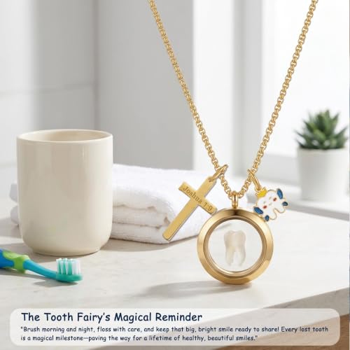 Image of PARTNER Meaningful Tooth Fairy Gifts for Women First Lost Tooth Keepsake for Celebration & Reward with Message Card Milestone Jewelry Gift from Toothfairy