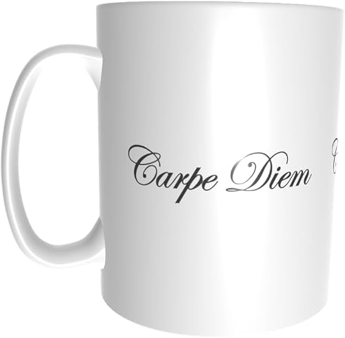 Pandok White Ceramic Mug - Inspirational - Quotes : Carpe Diem - Seize The Day - Single Mug