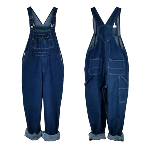Ropa de trabajo para hombre WOLONG en overol holgado y pantalones vaqueros cargo azules