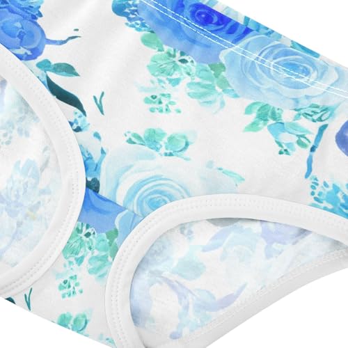 Pastel Blue Rose Flower Girls Underwear Toddlers 2t Cotton Cute Panties Girl Personalized Briefs Girls Undies4