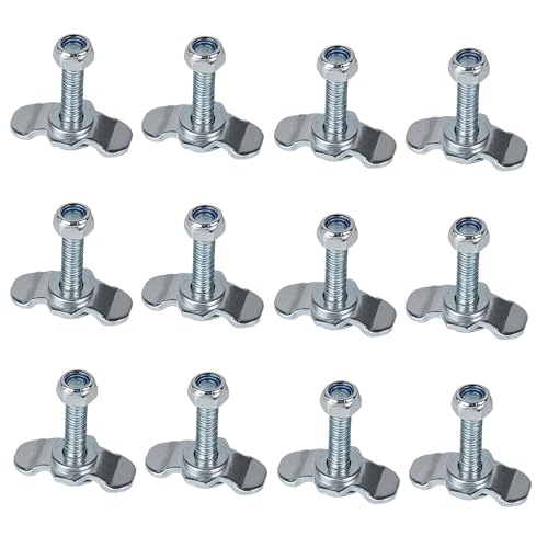 Juego de 12 racores roscados para rieles de Aire comprimido de 40 mm, Acero Inoxidable y galvanizado, Rosca M8 con Tuerca autoblocante, Accesorio de fijación Universal para automóviles, Motocicletas,