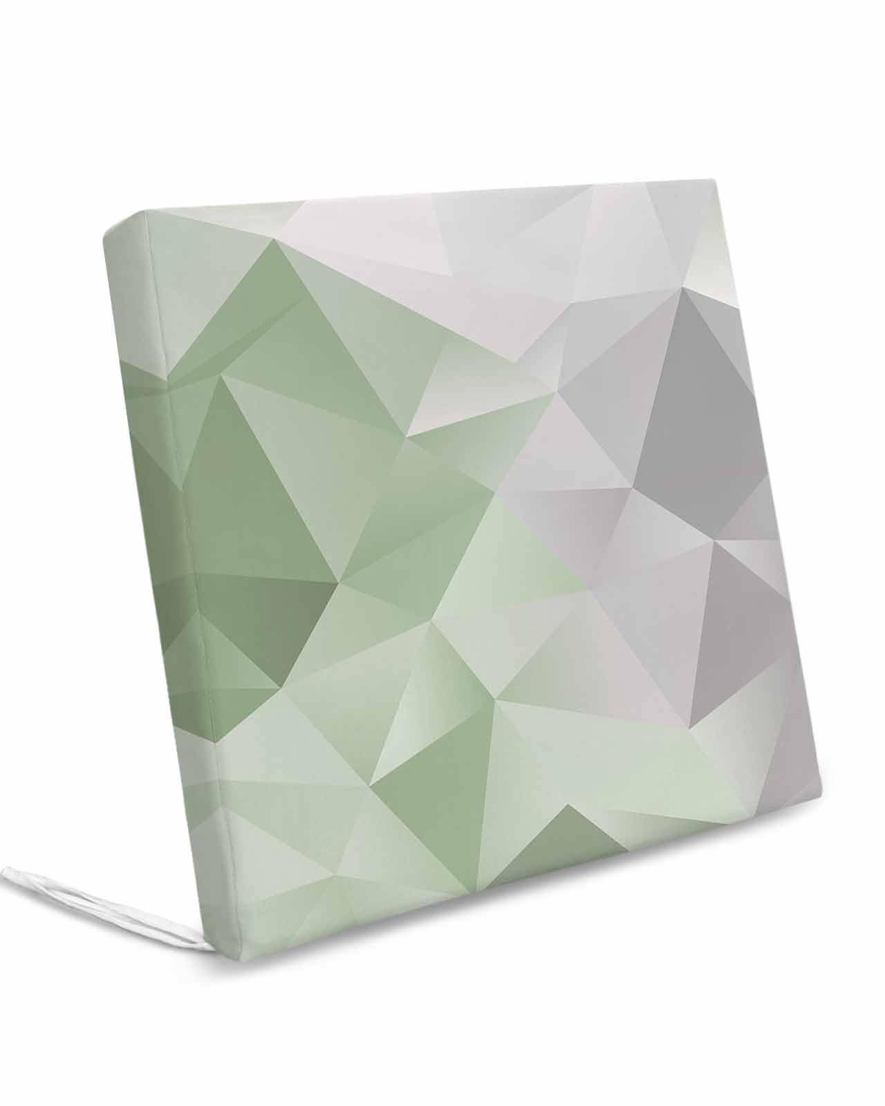 Homechoid Geometric Green Indoor Outdoor Couch Cushion Covers Replacement 4 Pack, Gradual Grey White Minimalist Aesthetics Waterproof Chair Sofa Seat Cover with Ties 22x20x4