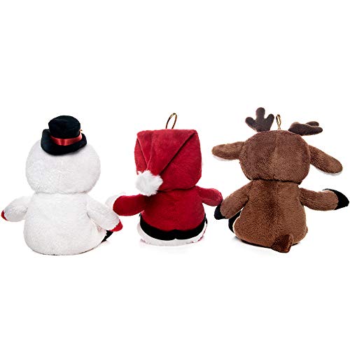 My Oli 7" Christmas Teddy Bears 3 Pack Stuffed Animals Christmas Bears: Santa, Reindeer And Snowman With Flippable Hats For Kids Christmas Hanging Decorations #TOP4