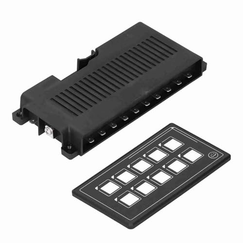 Alomejor Panel de Interruptor de Funcionamiento de Membrana de 10p con Iluminación de Fondo LED para Bota de Autocaravana, Control de Aplicaciones, IP67 Impermeable, Material de Plástico