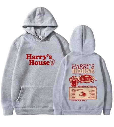 Image of Grey Red Menu Track Harry House Styles One 1D Direction Hooded Jumper Sweatshirt Strings Harajuku Y2K Unisex Oversized Hoodie XS S M L XL XXL 3XL 6-24 Adult Pullover Sweatshirt Men Women