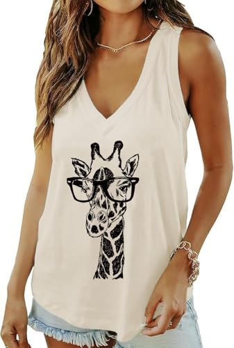 Jaysloo Women Deep V-Neck Tank Tops Summer Casual Cute Sleeveless Graphic Printed Tees(MS-5,XL) by Jaysloo - Used condition - Image 2