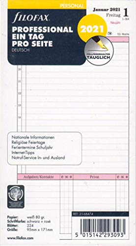 Télécharger Filofax Calendrier personnel 2021 - Format A6 - 1 jour par page - Calendrier professionnel - DEU 21- Livre PDF Gratuit