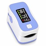 Zylliummu Fingertip Pulse Oximeter, Purple, Digital Display, SpO2 and Pulse Rate Monitor, Portable with Lanyard and AAA Batteries