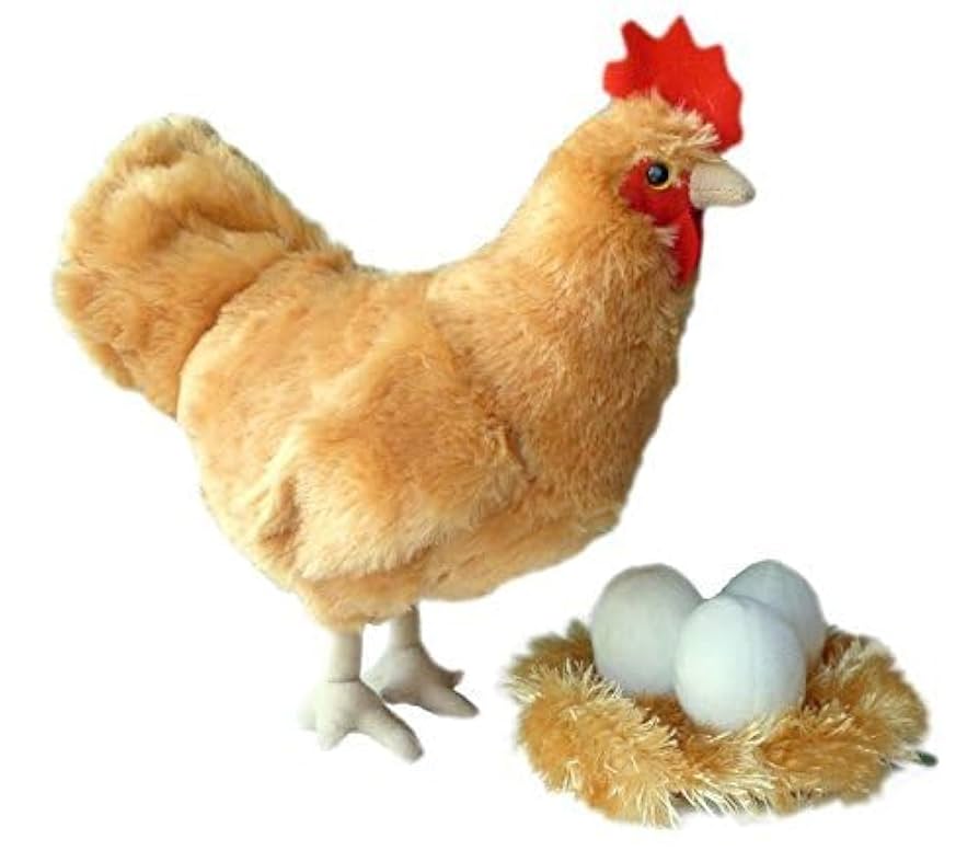 ヘイデイぬいぐるみセット(ニワトリ&ブタ) Amazon.co.jp: Adore 12インチ 立っているペニー 鶏 卵と巣の