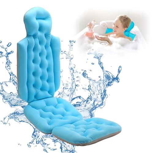 Uandhome Full Body Bath Pillow for Bathtub,Thick Bathtub Cushion & Non-Slip Suction Cups,Luxury Cushion for Bathtub Headrest Neck Shoulder Support Comfort Relaxation Spa Accessorie