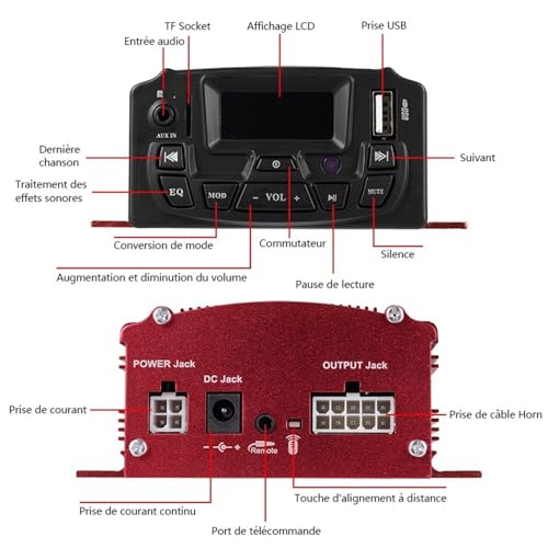 Parlante para Manillar de Moto Audio 12V con Control miniatura 5