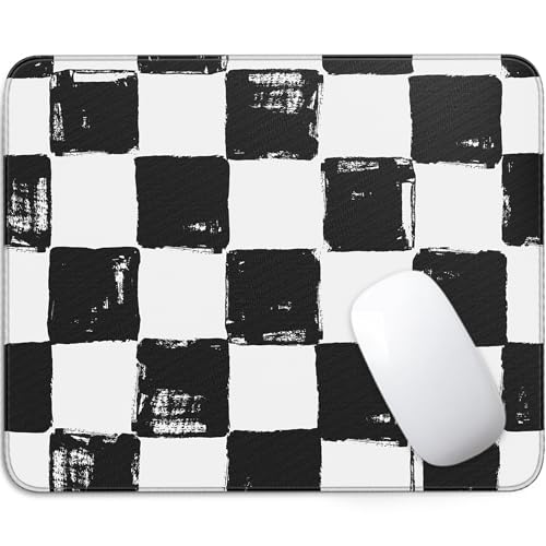 LVYUNF Mouse Pad - Retro Black and White Checkerboard Square Mousepad Washable Cloth with Non-Slip...