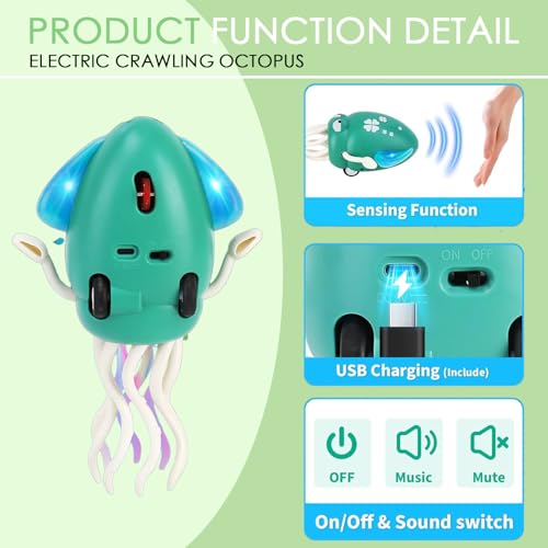 SOMAREM Magical Dancing Octopus Toy Green - Image 4