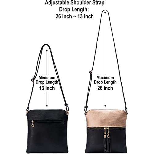 Image of Solene Womens Lightweight Medium Crossbody Purse with Tassel, Perfect Size Crossbody Bags for Daily Use, travel