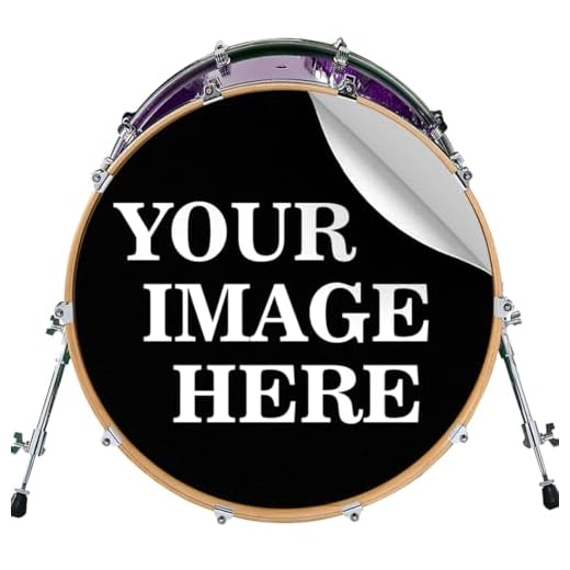 Custom Bass Drum Decal - Personalized Custom Stickers for Drums, Full Color Logo Band, Bass Drum Head Wrap, Easy Apply & Remove for Professional or DIY Kits, Made in USA