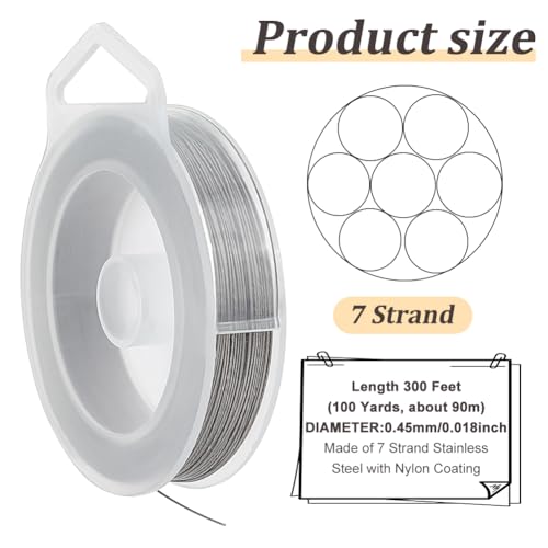 BENECREAT Fio de miçangas de 7 fios, 0,46 mm / 0,46 mm de cauda de tigre para fabricação de joias, c