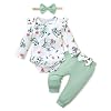 YALLET Baby Girl Clothes Newborn Infant Girl Outfits Floral Romper+Pants+Headband Fall Baby Layettes for Clothing 0-18 Months