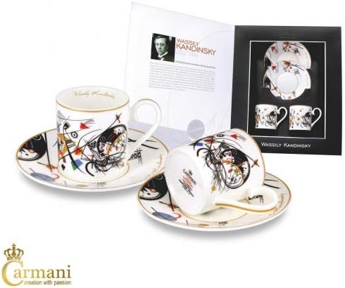 Carmani - 2-Piece Espresso Set with Wassily Kandinsky Cross Line 100 ml