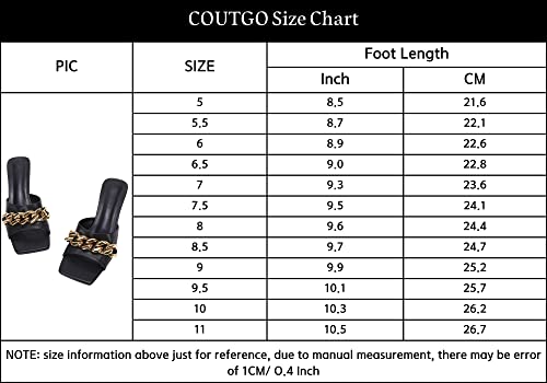 Womens Low Block Heel Slip On Heeled Sandals Square Open Toe Backless Gold Chain Mule Shoes #TOP4