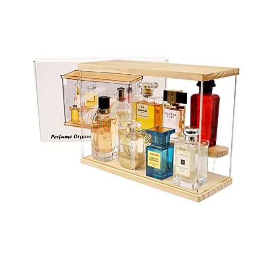 JM Cologne Organizer for Men, Perfume Holder, Acrylic Perfume Display Stand, Perfume Organizers and Storage, Wooden Perfume Organizer, Fragrance Organizer for Vanity