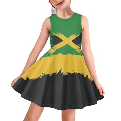 Cozeyat Girls Sleeveless Swing Dress,Summer A Line Tank Midi Party Sun Dress for 3-16 Years