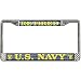 Honor Country US Navy Retired License Plate Frame (Chrome Metal)
